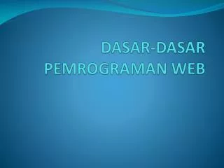 dasar dasar pemrograman web