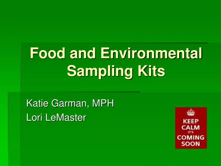food and environmental sampling kits