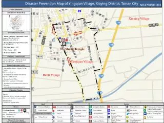Disaster Prevention Map of Yingqian Village, Xiaying District, Tainan City