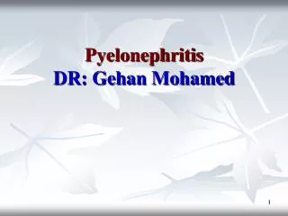 Pyelonephritis DR: Gehan Mohamed