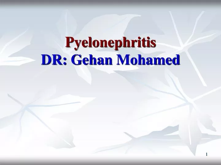 pyelonephritis dr gehan mohamed