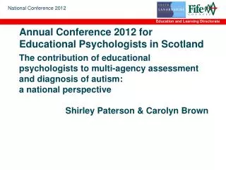 Annual Conference 2012 for Educational Psychologists in Scotland