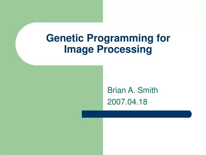 genetic programming for image processing