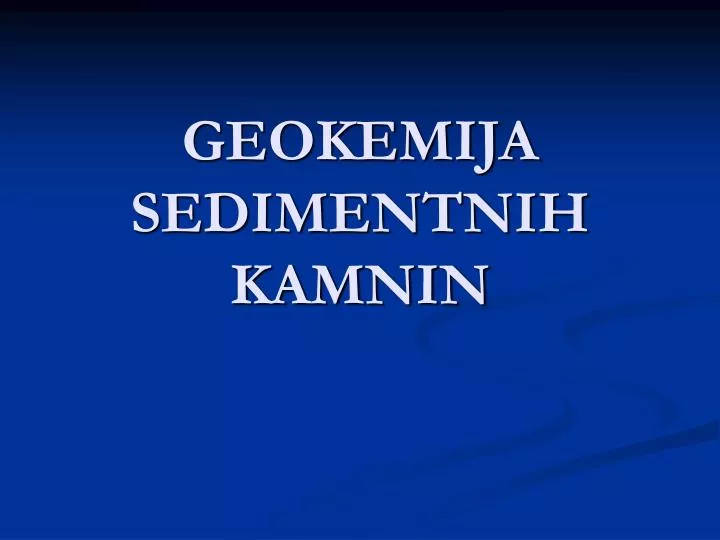 geokemija sedimentnih kamnin