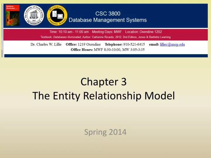 chapter 3 the entity relationship model