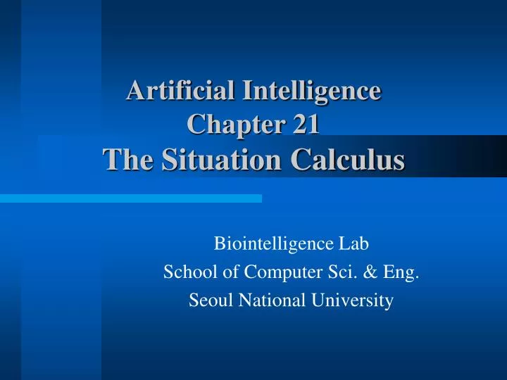 artificial intelligence chapter 21 the situation calculus