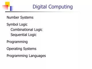Digital Computing