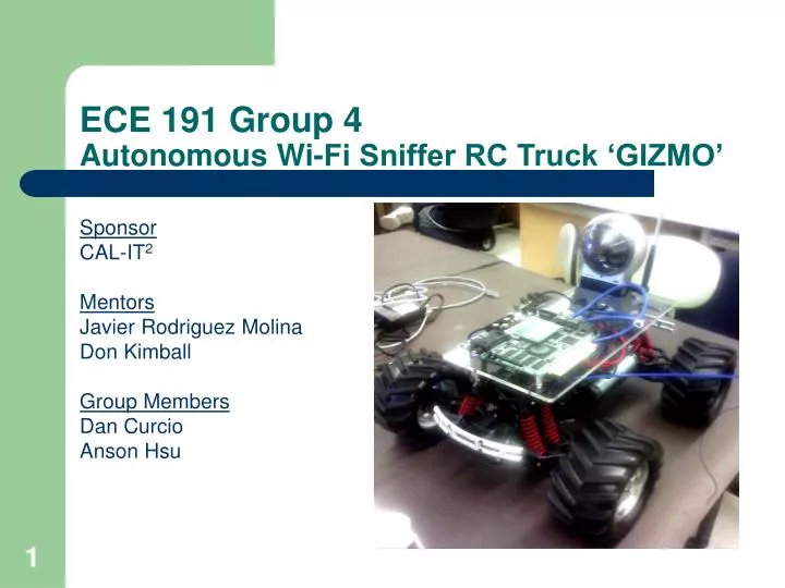 ece 191 group 4 autonomous wi fi sniffer rc truck gizmo