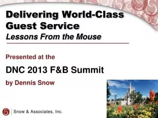 Delivering World-Class Guest Service Lessons From the Mouse