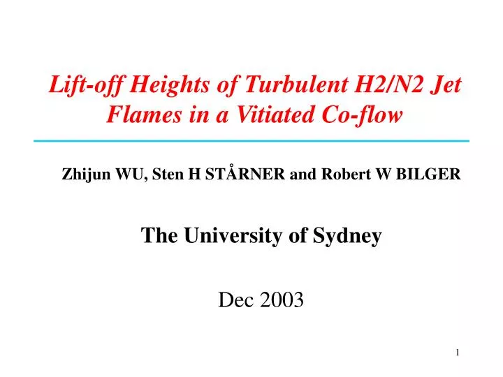 lift off heights of turbulent h2 n2 jet flames in a vitiated co flow