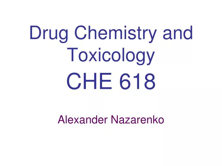 drug chemistry and toxicology