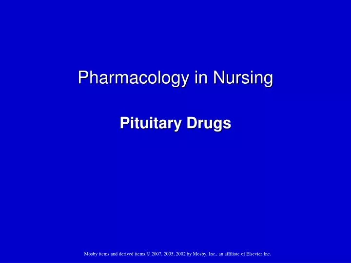 pharmacology in nursing pituitary drugs
