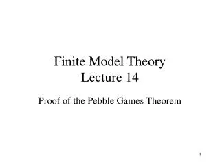 Finite Model Theory Lecture 14