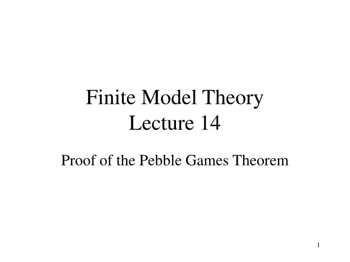finite model theory lecture 14