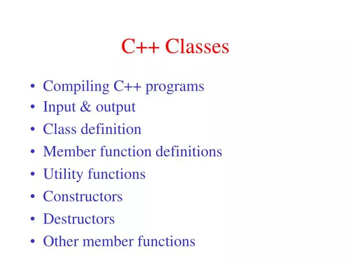 c classes