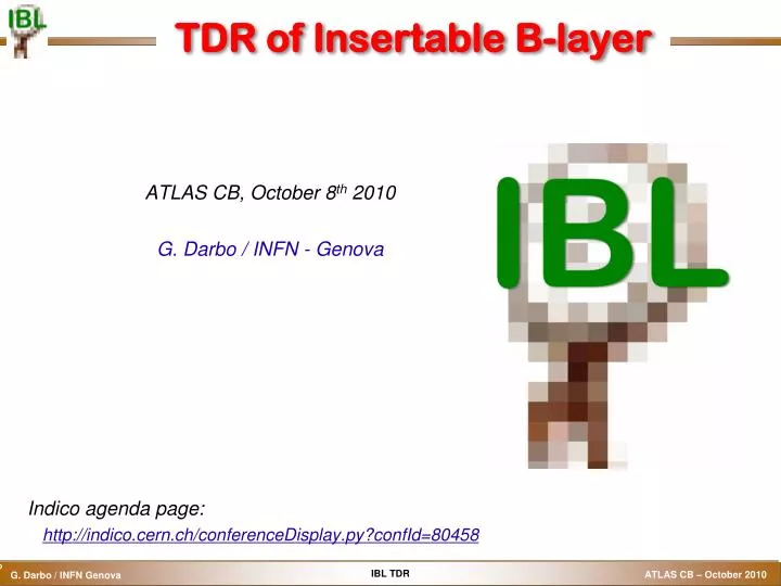 tdr of insertable b layer