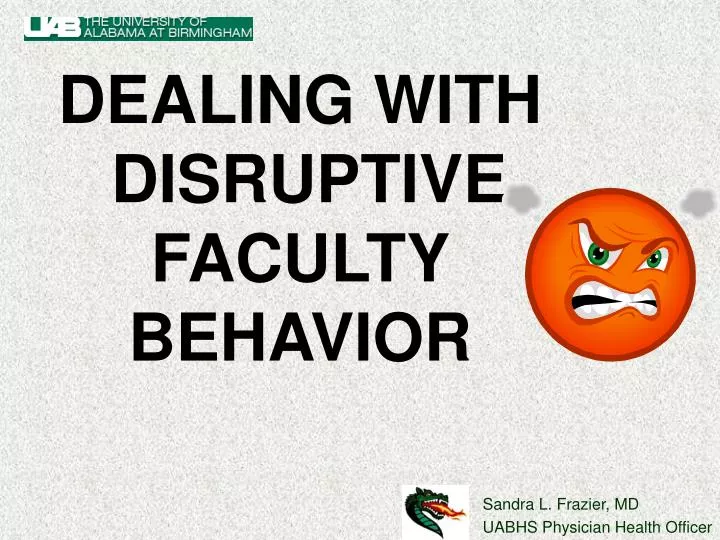 dealing with disruptive faculty behavior