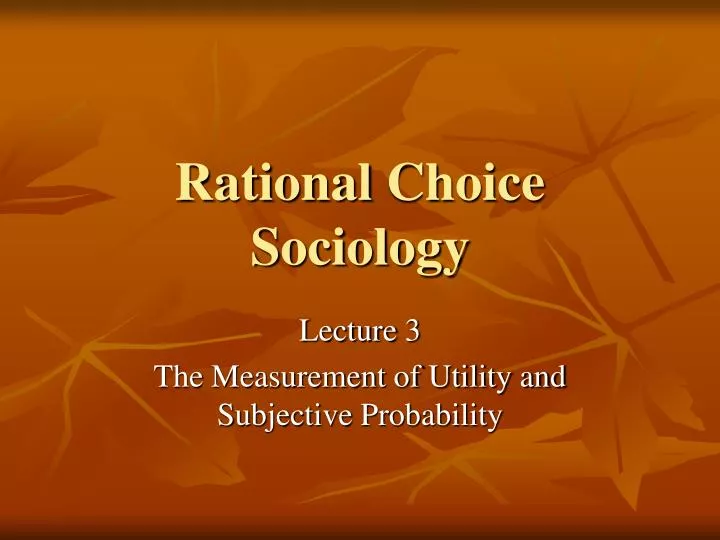 rational choice sociology
