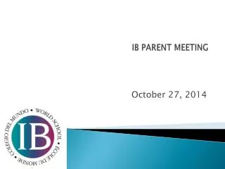 IB PARENT MEETING