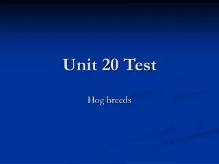 Unit 20 Test