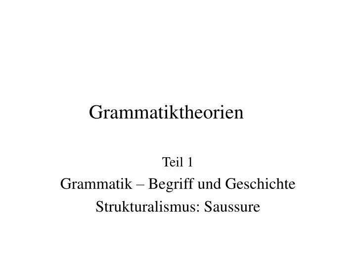 grammatiktheorien