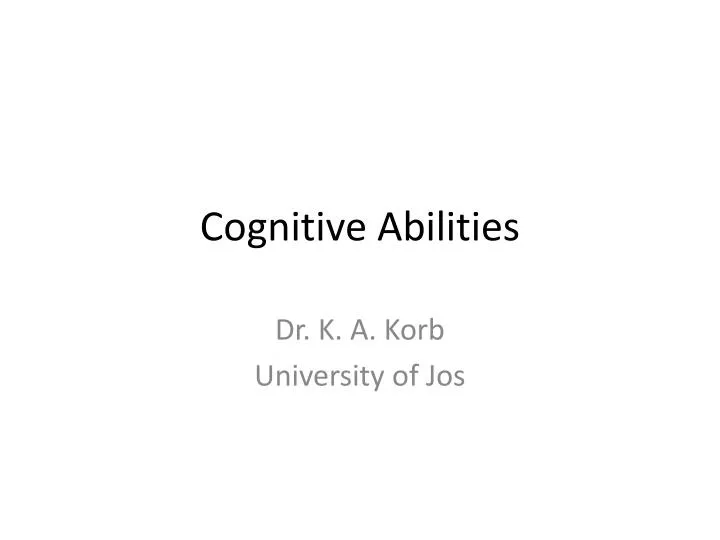 cognitive abilities