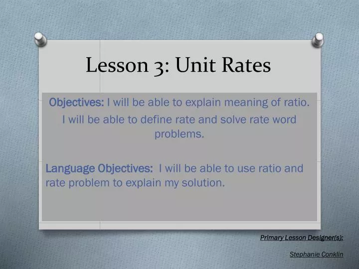 lesson 3 unit rates