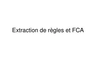 extraction de r gles et fca