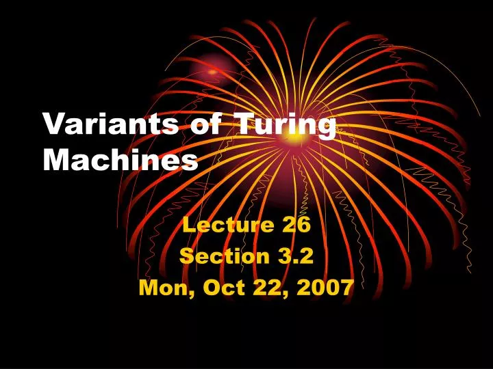 variants of turing machines