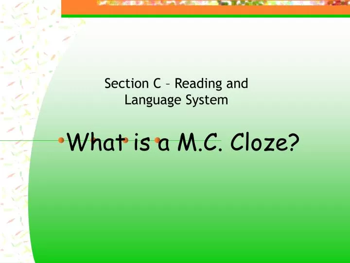 what is a m c cloze
