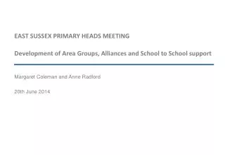 EAST SUSSEX PRIMARY HEADS MEETING