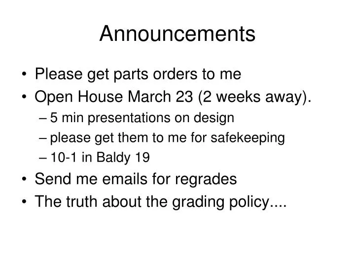 announcements