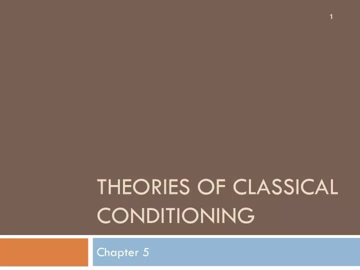 theories of classical conditioning