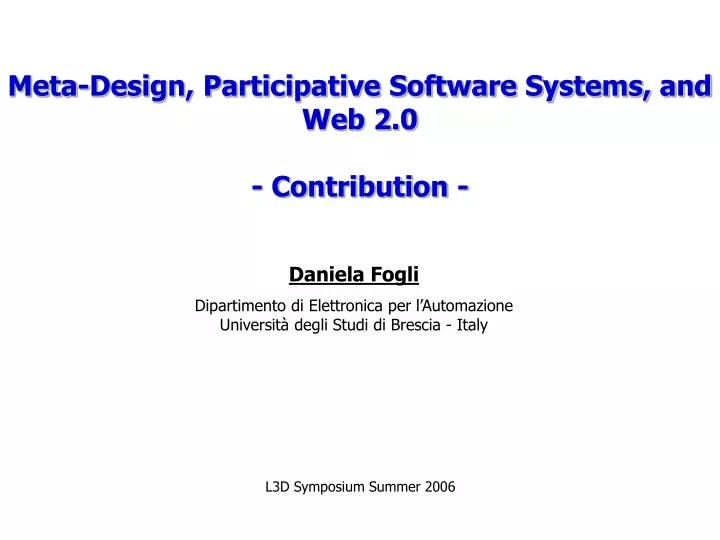meta design participative software systems and web 2 0 contribution