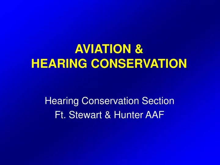 aviation hearing conservation