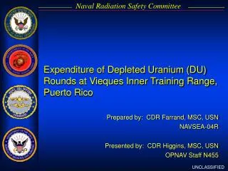 Expenditure of Depleted Uranium (DU) Rounds at Vieques Inner Training Range, Puerto Rico