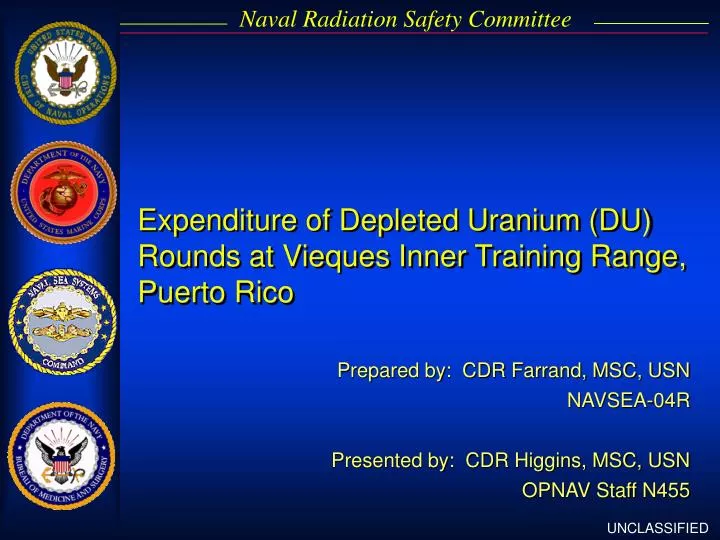 expenditure of depleted uranium du rounds at vieques inner training range puerto rico