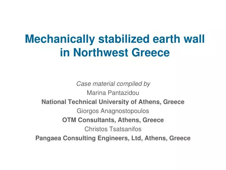 mechanically stabilized earth wall in northwest greece