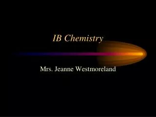 IB Chemistry