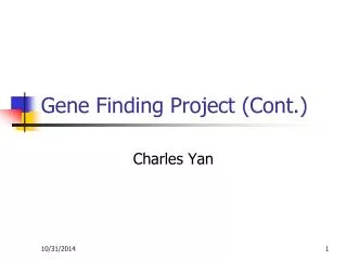 Gene Finding Project (Cont.)