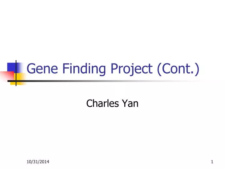 gene finding project cont