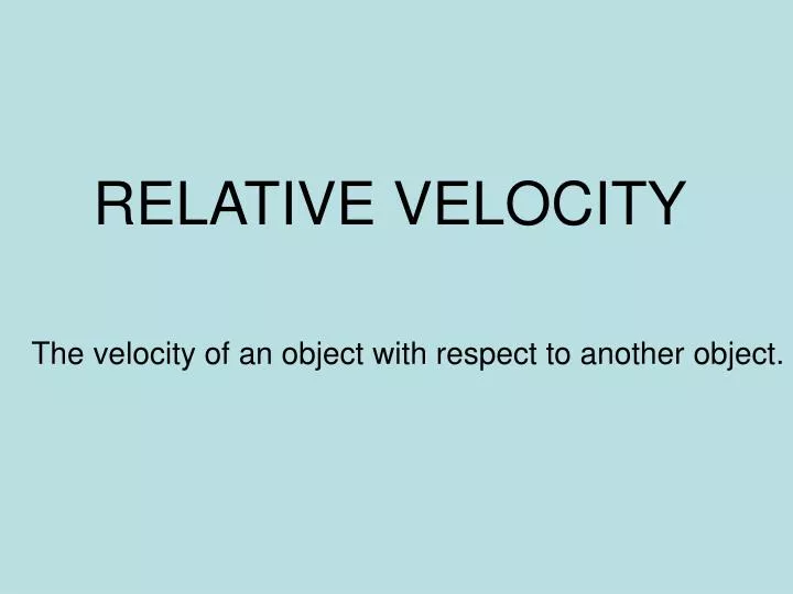 relative velocity