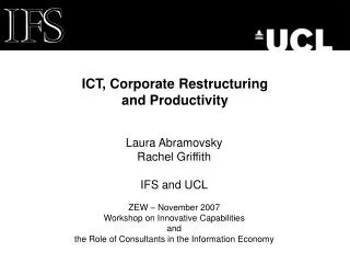 ICT, Corporate Restructuring and Productivity
