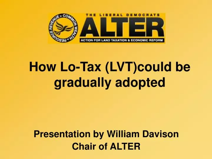 how lo tax lvt could be gradually adopted
