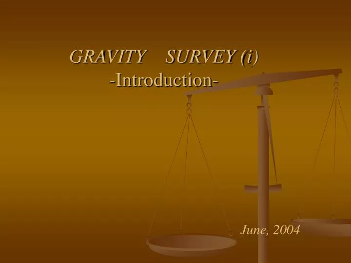 gravity survey i introduction