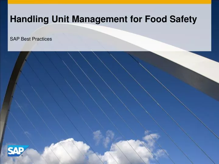 handling unit management for food safety