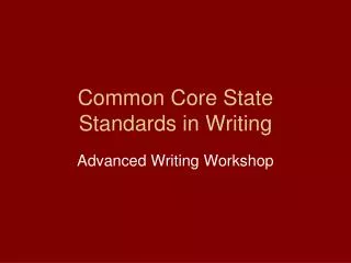 common core state standards in writing