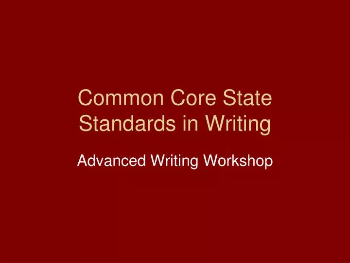 common core state standards in writing