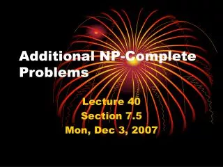 Additional NP-Complete Problems
