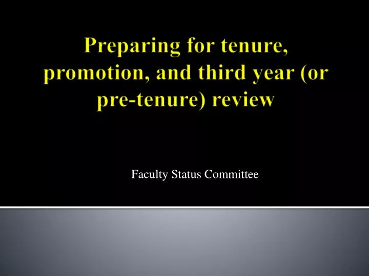 faculty status committee